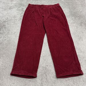 Vintage Scandia Woods Pleated Front Corduroy Pants Men 42L Maroon Cuffed Cotton